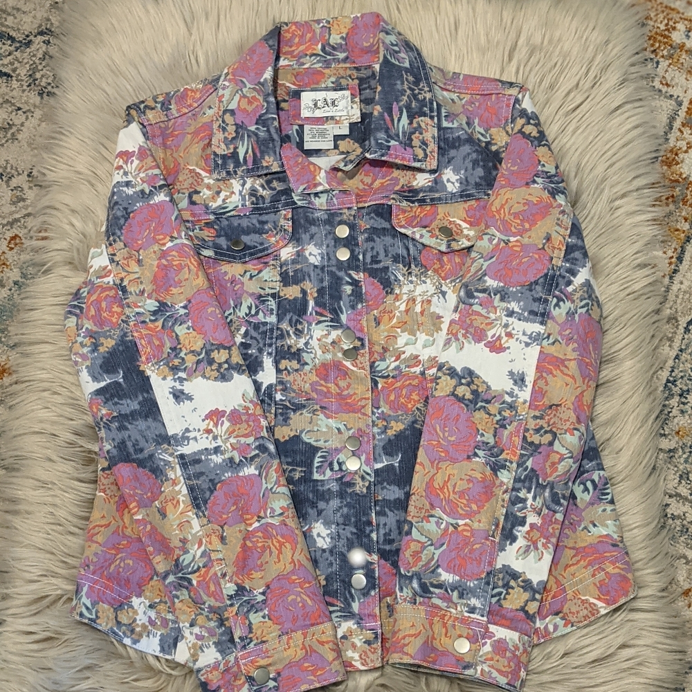 90's Floral Jean Jacket